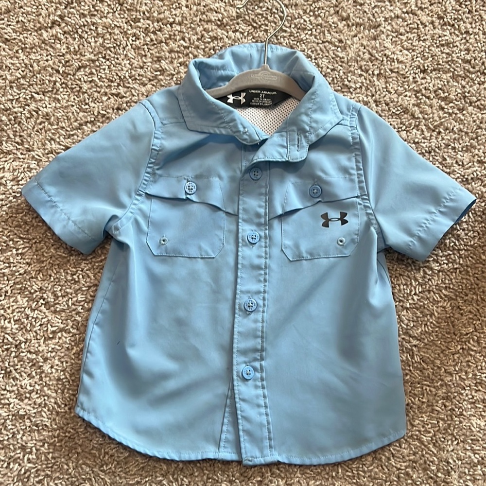 Boys under armour fishing shirt